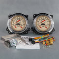 New Vintage USA Woodward 47372-02 3-in-1 Gauge Kit for Chevy and GMC Trucks, 1947-1953 with Fuel Level, Oil Pressure, Speedometer, Tachometer, Voltmeter, Water Temperature, 4-3/8 Inch Diameter, Beige Face
