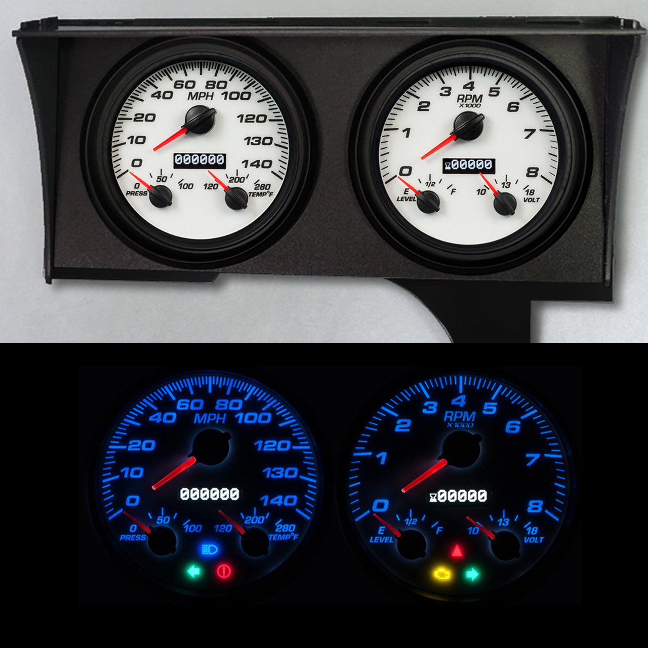 New Vintage USA NVG88321-03 Performance II Analog Gauge Kit for GM G-Body 1978-1988 with White Face