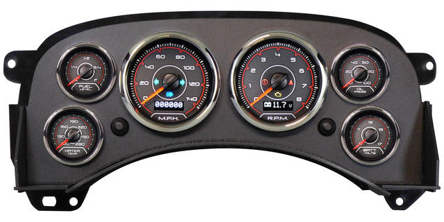 NEW VINTAGE USA Gauge Kit GM Truck 1999-2006 CFR Red Analog Fuel Level Oil Pressure Water Temperature Voltmeter Tachometer Speedometer Black and Red Face
