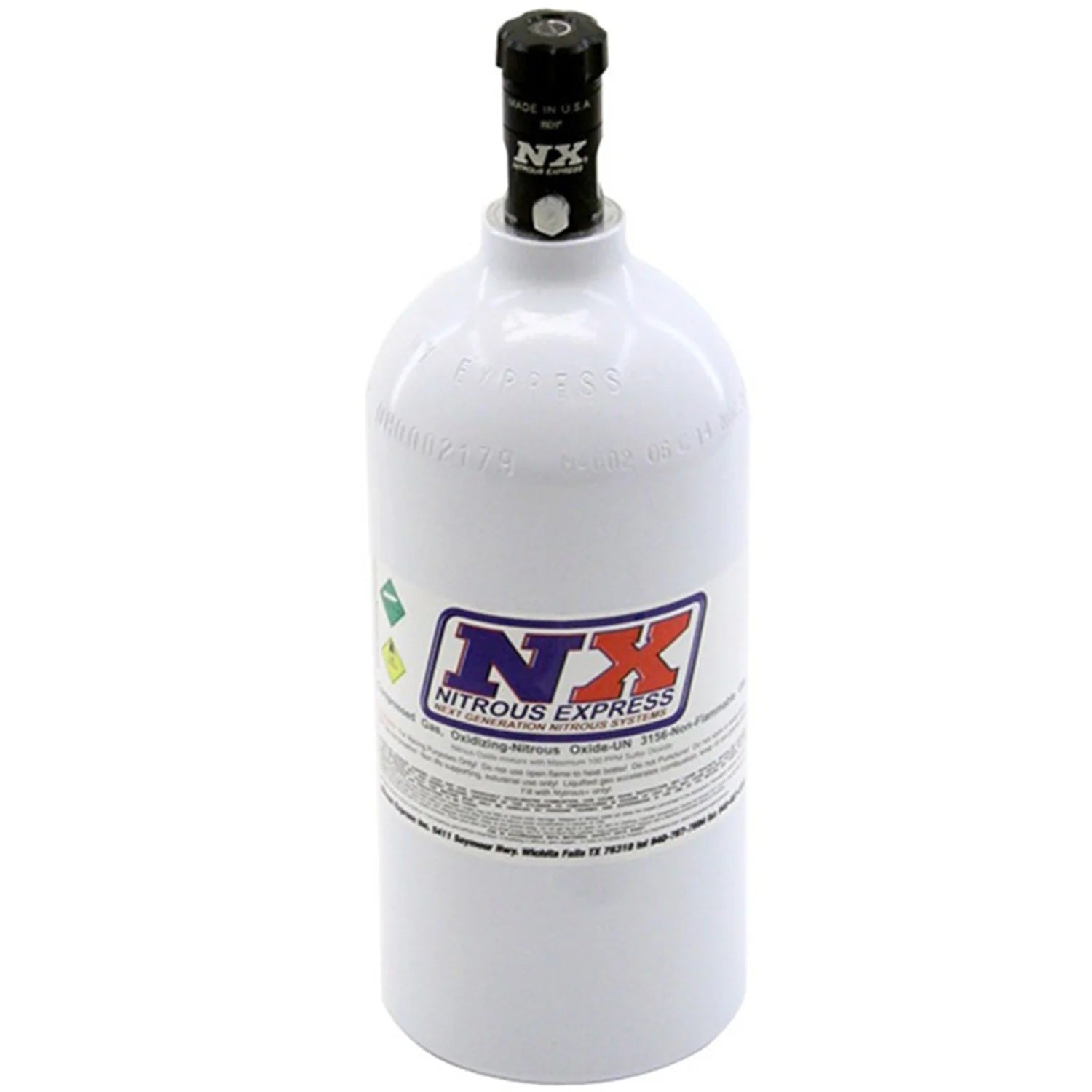 Nitrous Express 11025 2.5 lb Aluminum Nitrous Oxide Bottle with Motorcycle Valve