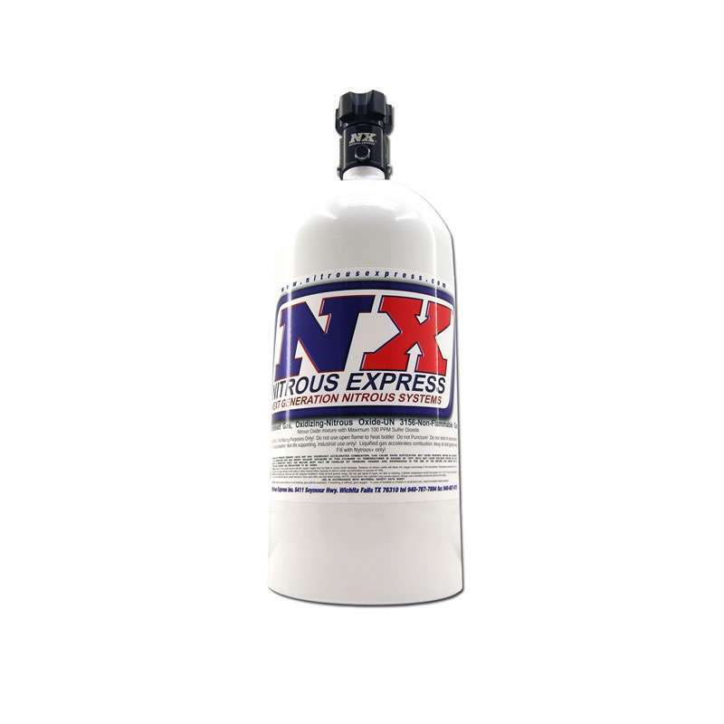 Nitrous Express 11050 5 lb Aluminum Nitrous Oxide Bottle with Standard 45 Valve, White Powder Coat Finish