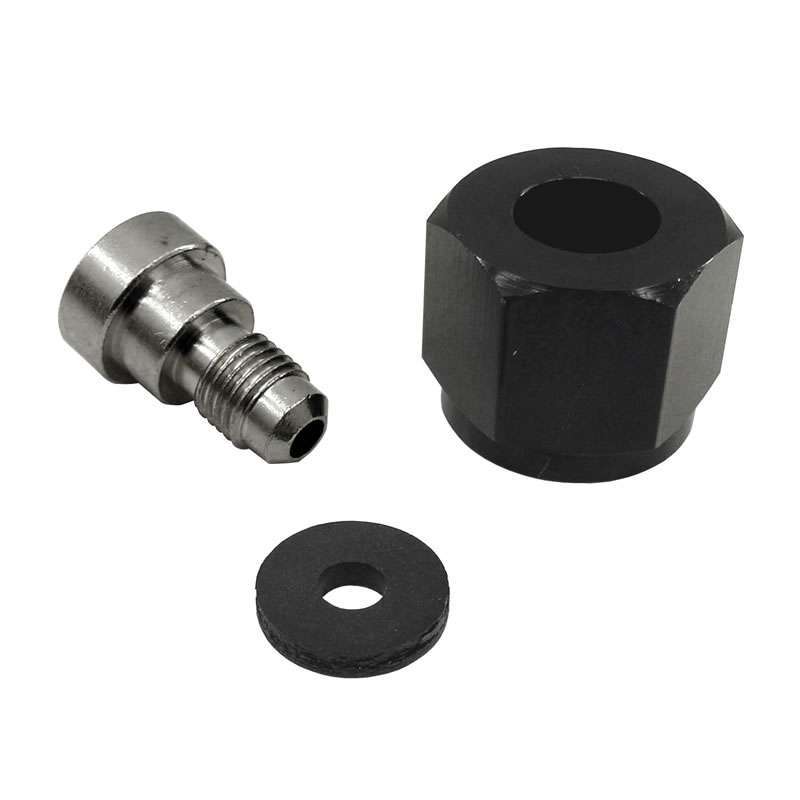 Nitrous Express NXS11713 4AN Bottle Nipple and Nut for CO2 Valve, Aluminum, Black Anodized