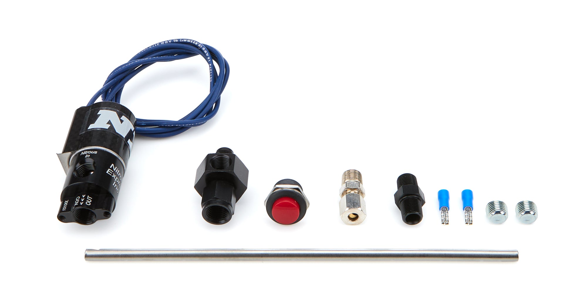 Nitrous Express NXS15601 - 6 AN Nitrous Oxide Purge Kit with Button, Fittings, and Solenoid