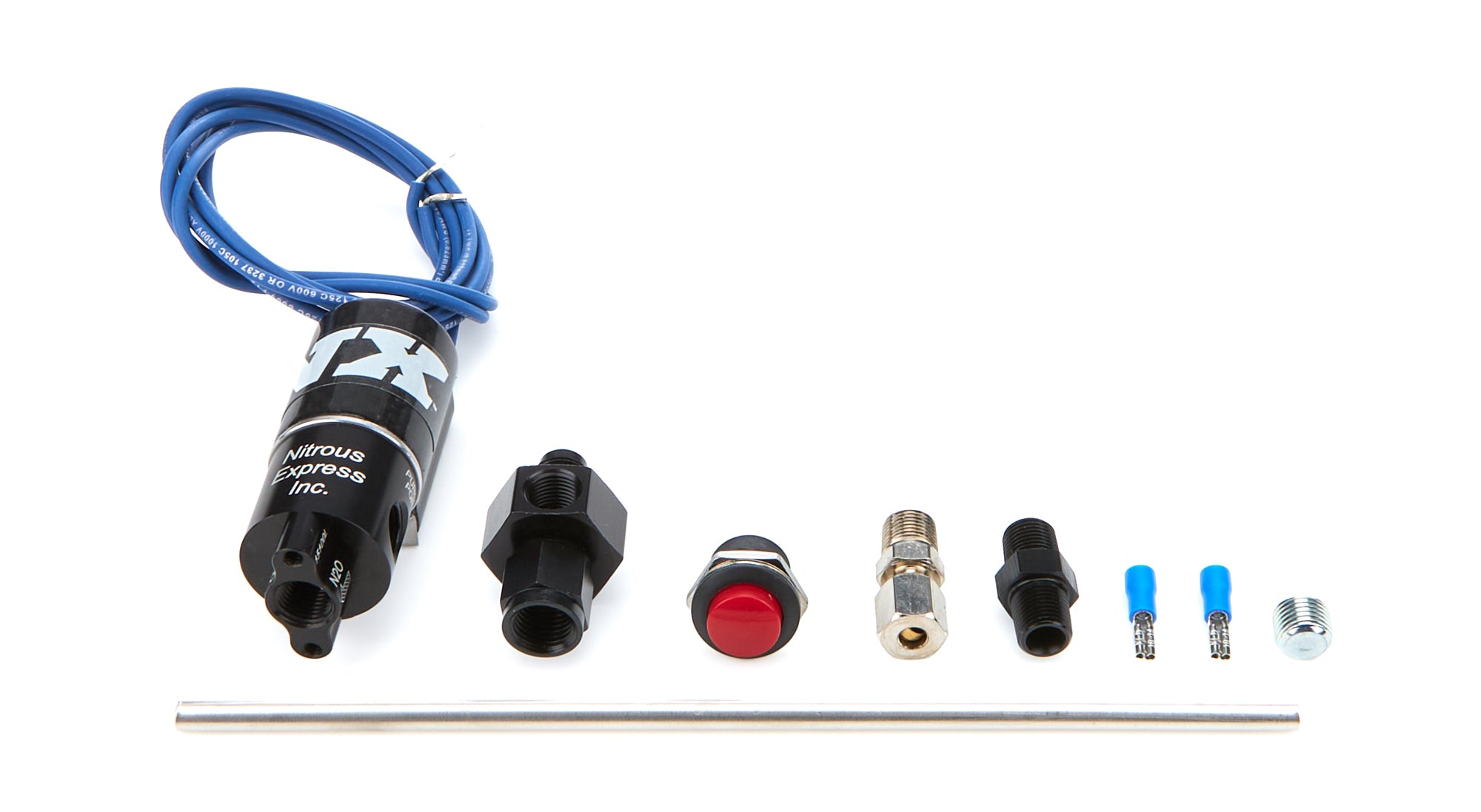 Nitrous Express NXS15603 Nitrous Oxide Purge Kit with Button, Fittings, and Solenoid