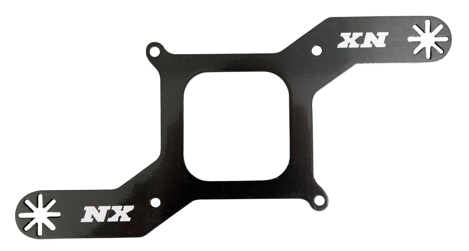 Nitrous Express NXS15728 Carburetor Solenoid Bracket for 4150 Square Flange, Aluminum, Black Anodized, Dual Solenoid Design