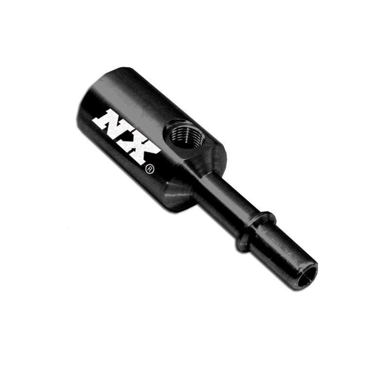 Nitrous Express NXS16185 EFI Fuel Rail Adapter for GM and Mopar Vehicles, 3/8 Inch SAE Female and Male Quick Connects, 1/8 Inch NPT Port, Black Anodized Aluminum