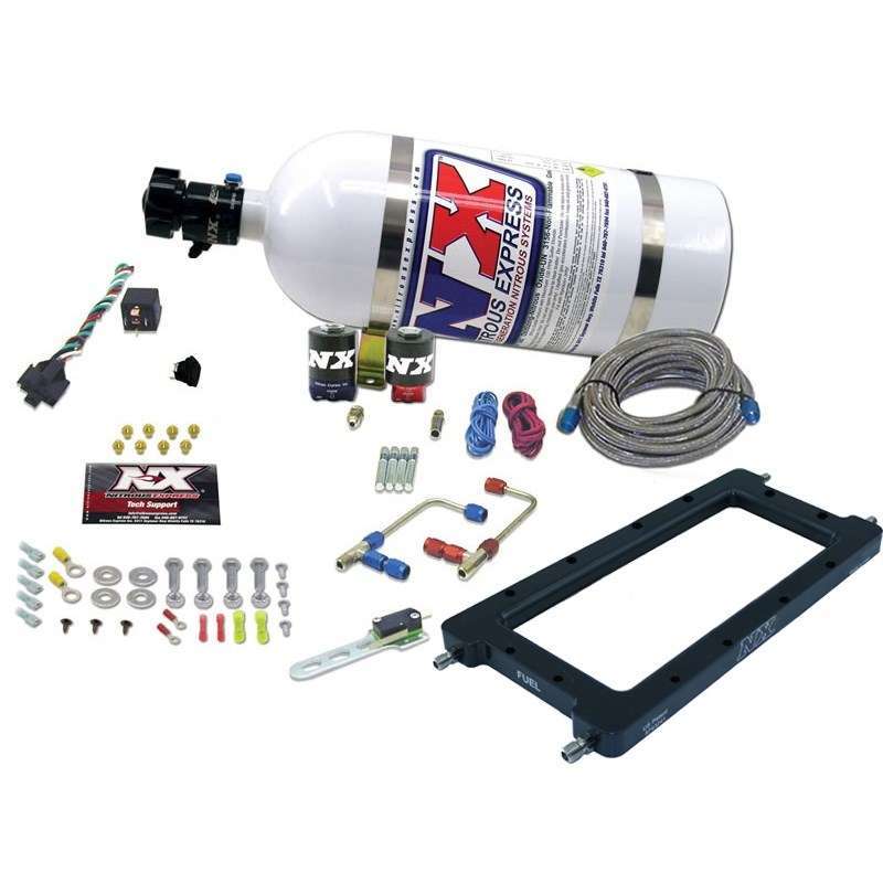 Nitrous Express NXS20940-10 EFI Hi-Ram Plate Nitrous System with 10 lb Bottle for 50-400 HP Applications