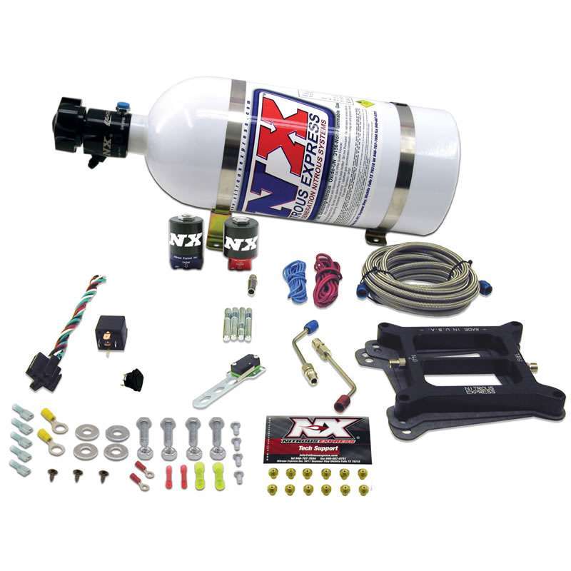 Nitrous Express Stage 6 Nitrous System 30040-10 for 50-300 HP, 10 lb Bottle, Square Bore, White