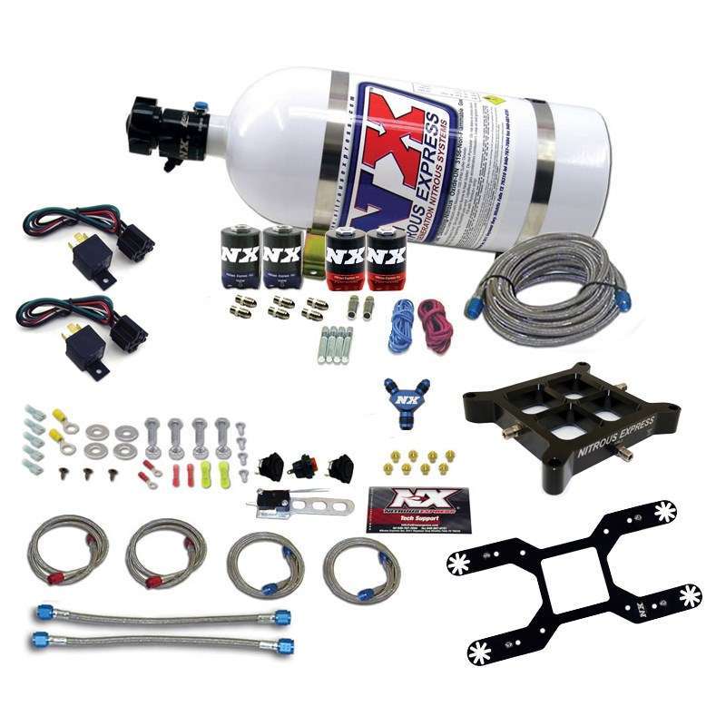 NITROUS EXPRESS 66042-10 Dual Stage Billet Crossbar Nitrous Oxide System with 10 lb Bottle