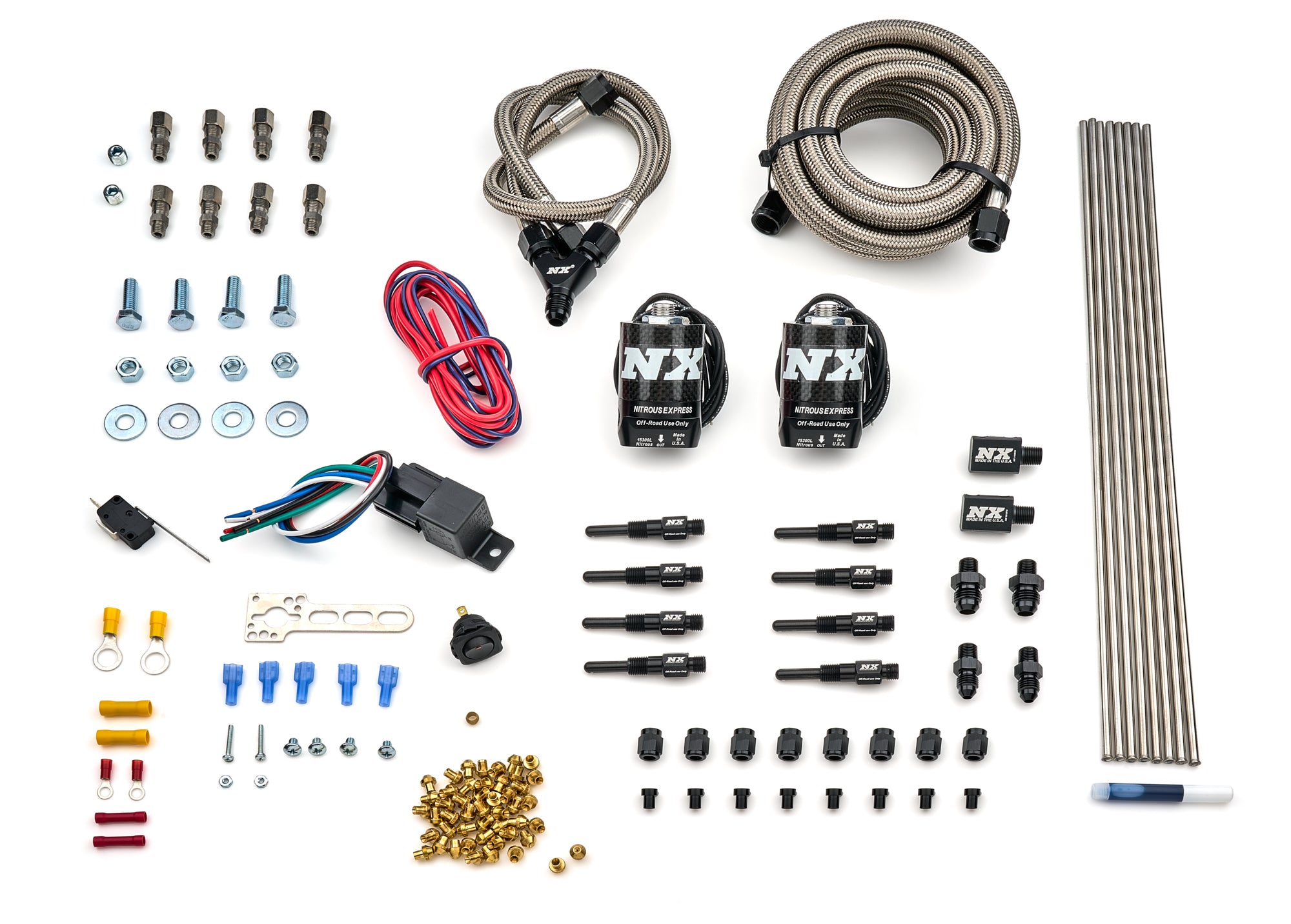 Nitrous Express 93006-00 8-Cylinder Dry Direct Port Nitrous System with Four Solenoids