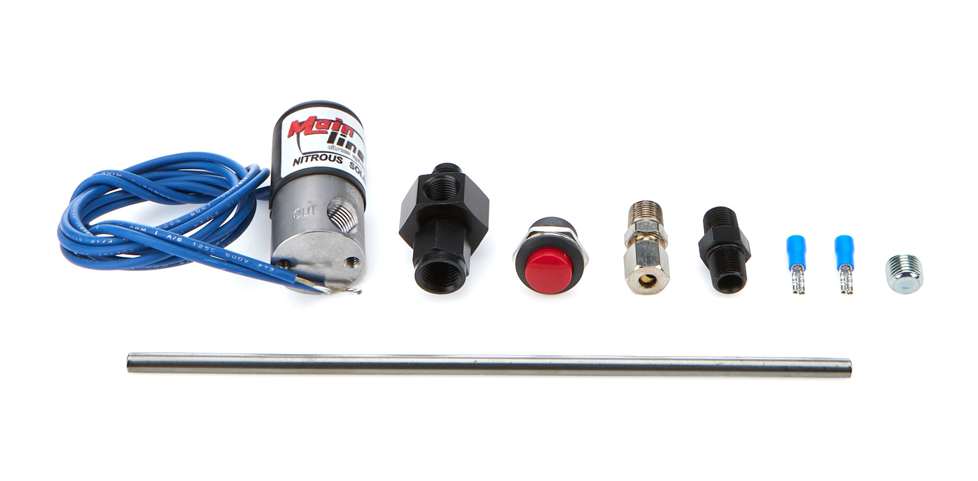 Nitrous Express ML15600 Mainline 4AN Nitrous Oxide Purge Kit with Button, Fittings, and Solenoid