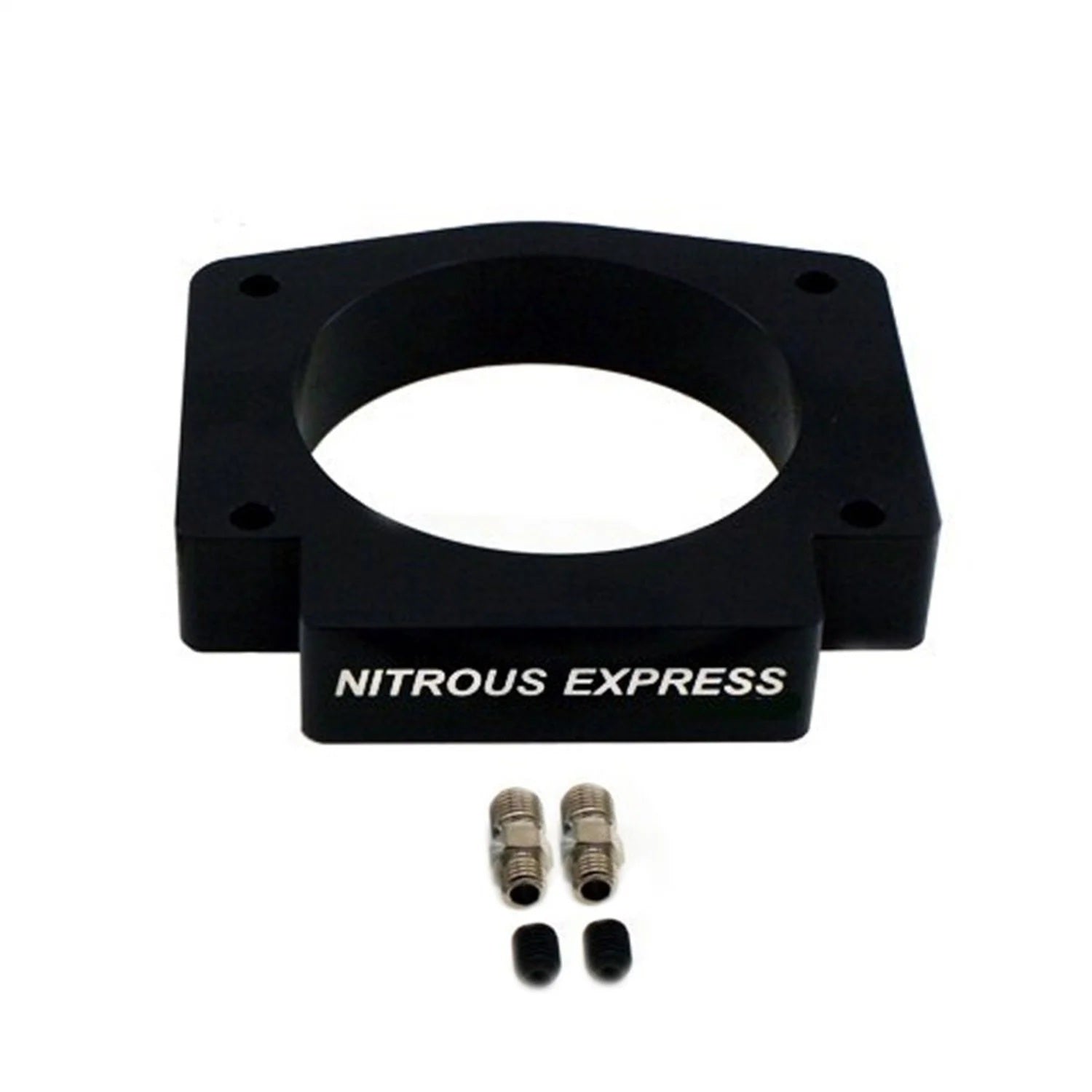 Nitrous Express NP934 90mm Aluminum Nitrous Oxide Plate for GM LS-Series Engines, 4-Bolt Black Anodized Finish
