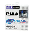PIAA H11 15211 Xtreme White Plus Halogen Bulb Pair, 55 Watts, White Light