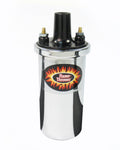 PerTronix Ignition 40001 Flame-Thrower Coil with Chrome Finish, Oil Filled, 1.5 Ohm, 40,000 Volts, Female Socket