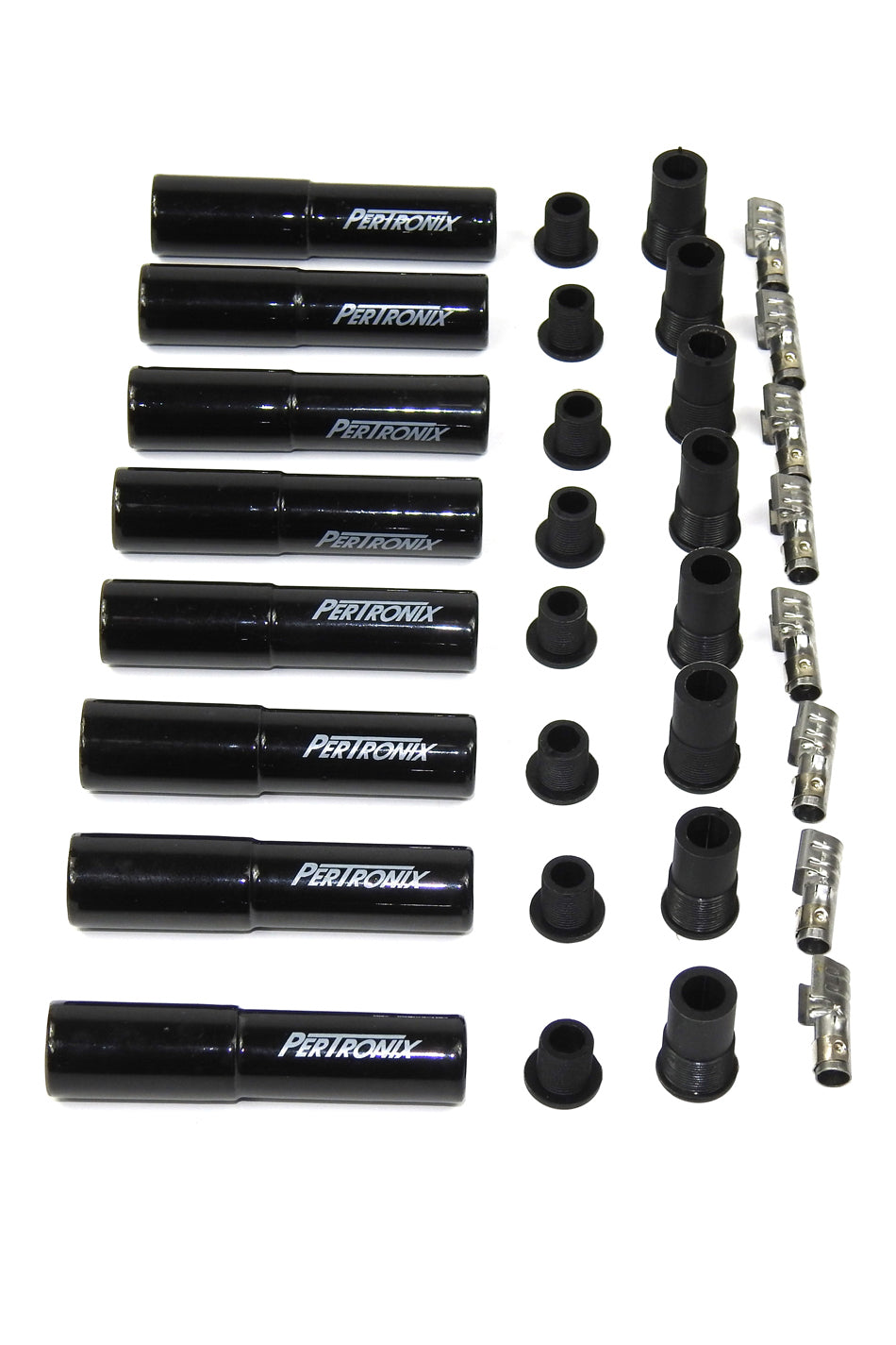 PerTronix Ignition PRT8562HT-8 Ceramic Spark Plug Boot Kit, Straight, 8 mm, Black, Set of 8