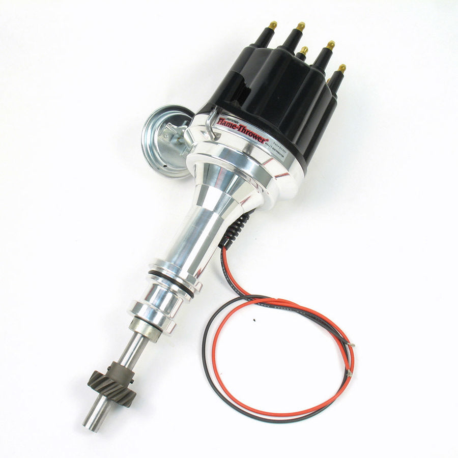 PerTronix Ignition D132710 BBF Billet Distributor with Black Cap, Flame-Thrower Plug and Play, Magnetic Pickup, Vacuum and Mechanical Advance, HEI Style Terminal