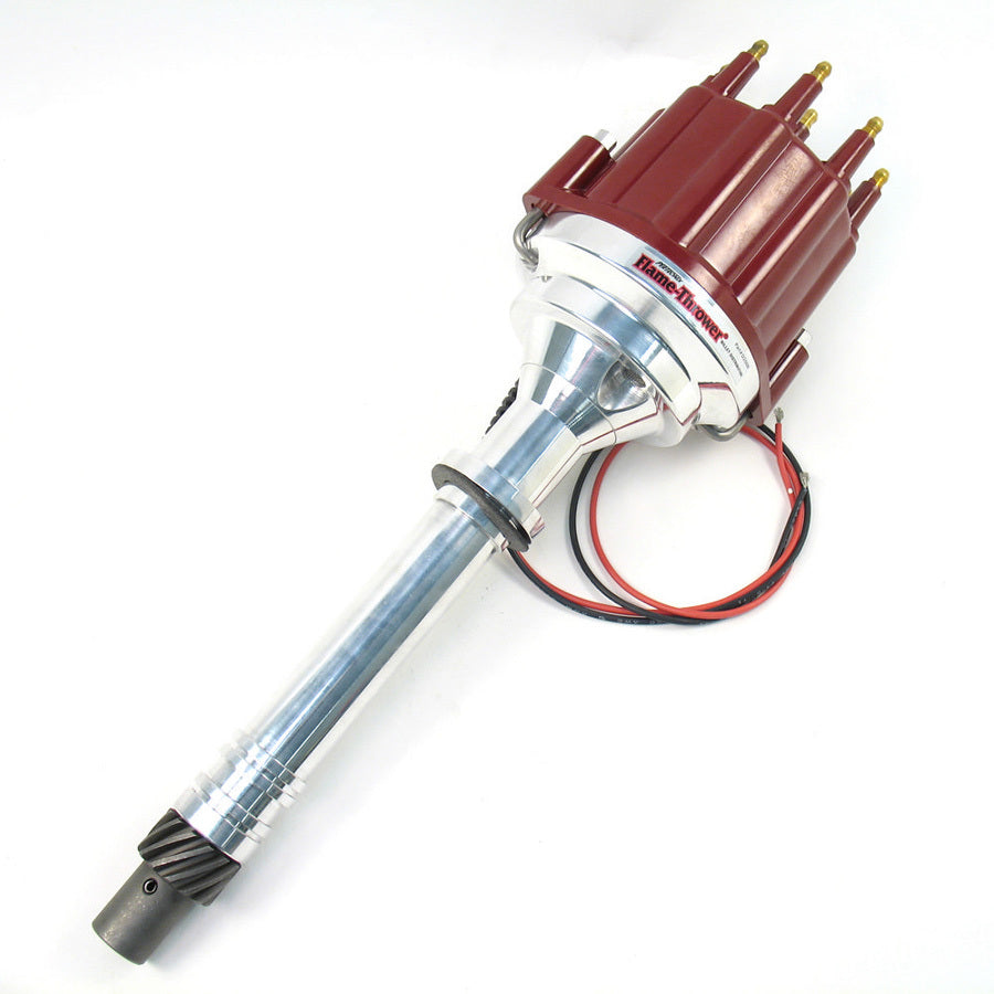 PerTronix Ignition D200811 Chevy V8 Billet Marine Distributor with Red Male Cap and Mechanical Advance
