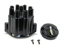 PerTronix Ignition D600700 Dist. Cap & Rotor Kit for V8 Distributors, Black Plastic, Brass Terminals, Twist Lock, Non-Vented