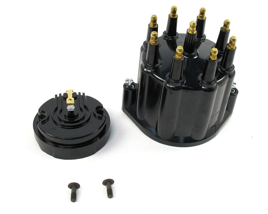 PerTronix Ignition D600710 Distributor Cap and Rotor Kit for HEI Style Terminals, Black, Brass Terminals, Twist Lock, Plastic