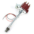PerTronix Ignition D7100711 Distributor for Chevy V8 with Red Cap, Flame-Thrower Plug & Play Billet, Magnetic Pickup, Vacuum and Mechanical Advance, HEI Style Terminal