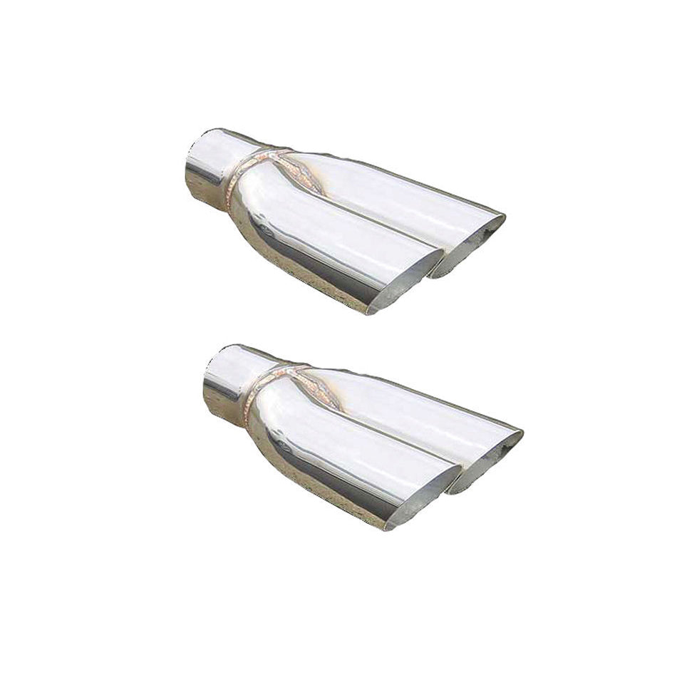 Pypes Performance Exhaust EVT19 GTO Exhaust Splitters Pair, 2.5 Inch Inlet, Dual 2.25 Inch Outlets, 10.75 Inch Length, Stainless Steel, Polished Finish