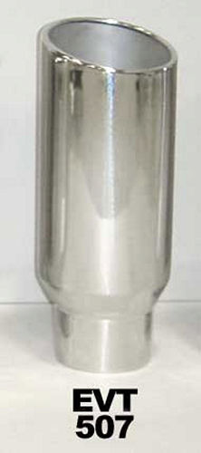 Pypes Performance Exhaust EVT507 Monster Weld-On Exhaust Tip, 5 Inch Inlet, 7 Inch Round Outlet, 18 Inch Length, Polished Stainless Steel
