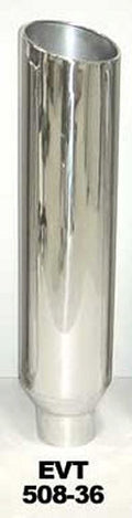Pypes Performance Exhaust EVT508-36 Exhaust Stack 5 Inch Diameter Inlet, 8 Inch Round Outlet, 36 Inch Tall, Polished Stainless Steel