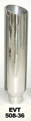 Pypes Performance Exhaust EVT508-36 Exhaust Stack 5 Inch Diameter Inlet, 8 Inch Round Outlet, 36 Inch Tall, Polished Stainless Steel