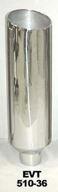 Pypes Performance Exhaust EVT510-36 Polished 5 Inch Diameter Round Exhaust Stack, 36 Inch Tall