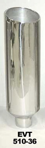 Pypes Performance Exhaust EVT510-36 Polished 5 Inch Diameter Round Exhaust Stack, 36 Inch Tall