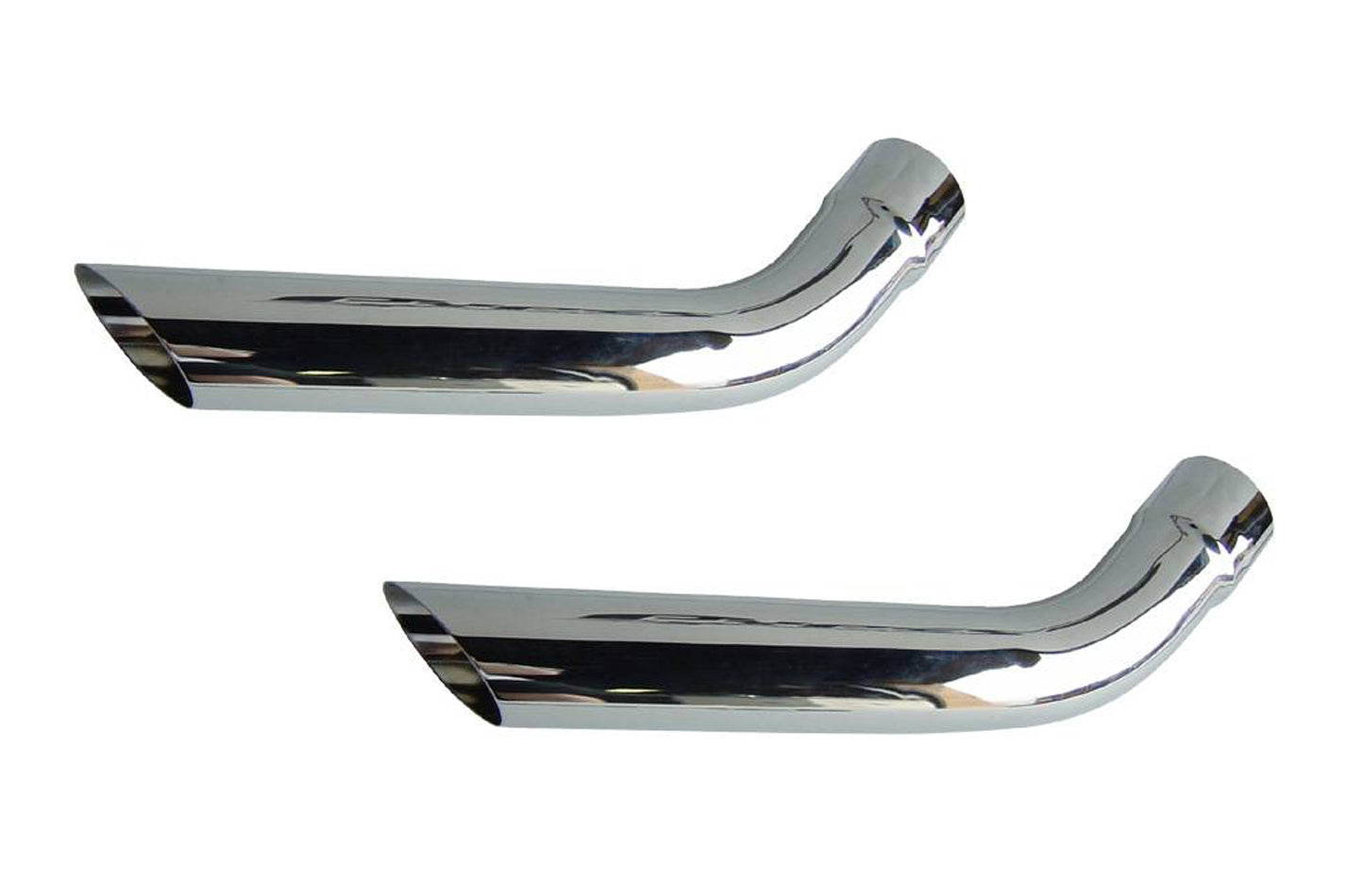 Pypes Performance Exhaust EVT59 Short Slip-On Hockey Stick Exhaust Tips Pair, 2.5 Inch Diameter, Polished Stainless Steel