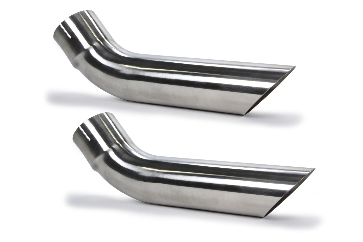 Pypes Performance Exhaust EVT61 Short Hockey Stick Tips Pair, 3-Inch Inlet and Outlet, Polished Stainless Steel