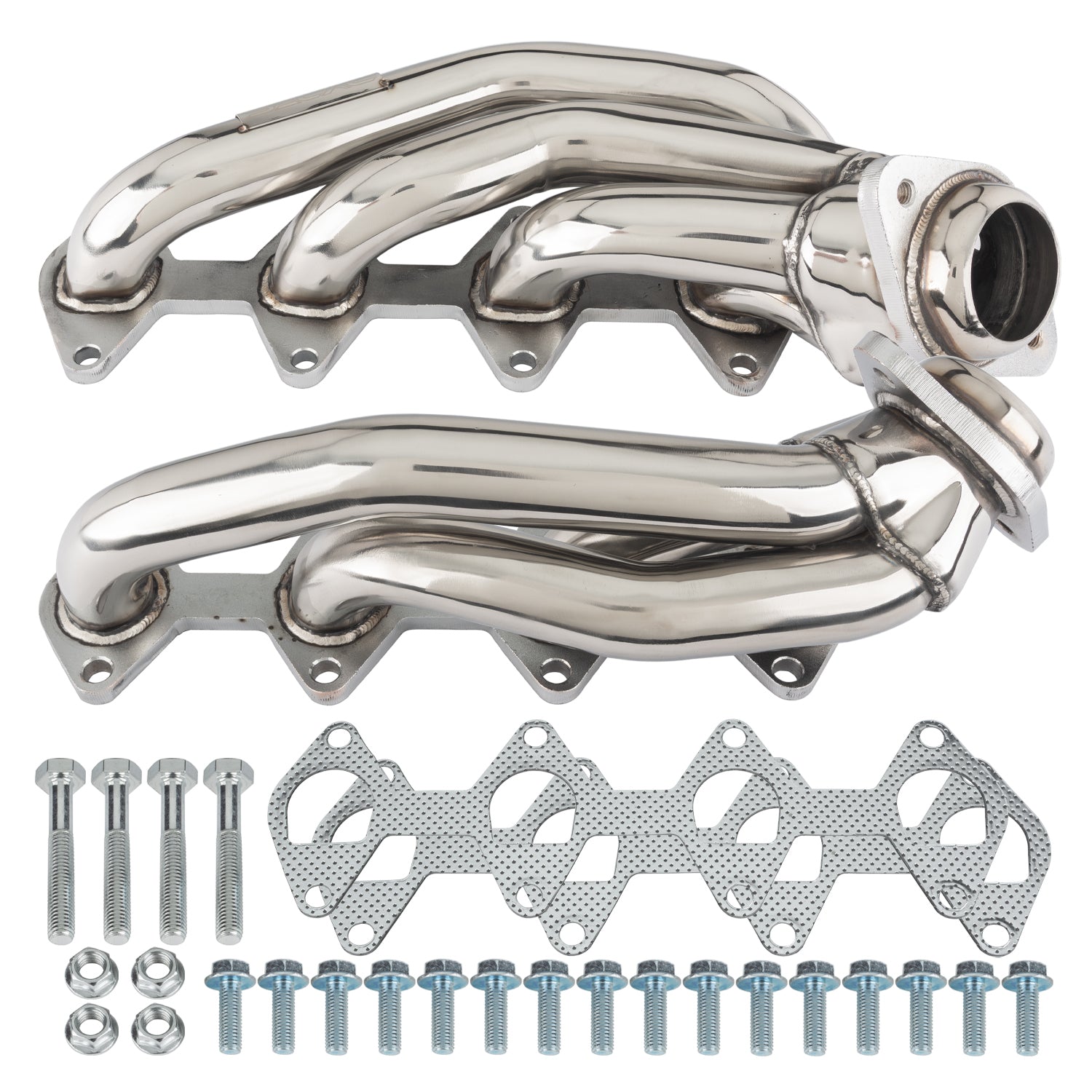 Pypes Performance Exhaust HDR54S Short Tube Headers for 2005-2010 Ford Mustang 4.6L V8, 1.625 Inch Primary Diameter, Polished Stainless Steel