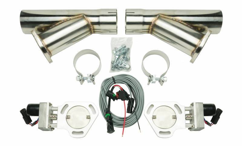 Pypes Performance Exhaust HVE10K3 Dual Electric Exhaust Cutout with Y-Pipes for 3-Inch Exhaust System
