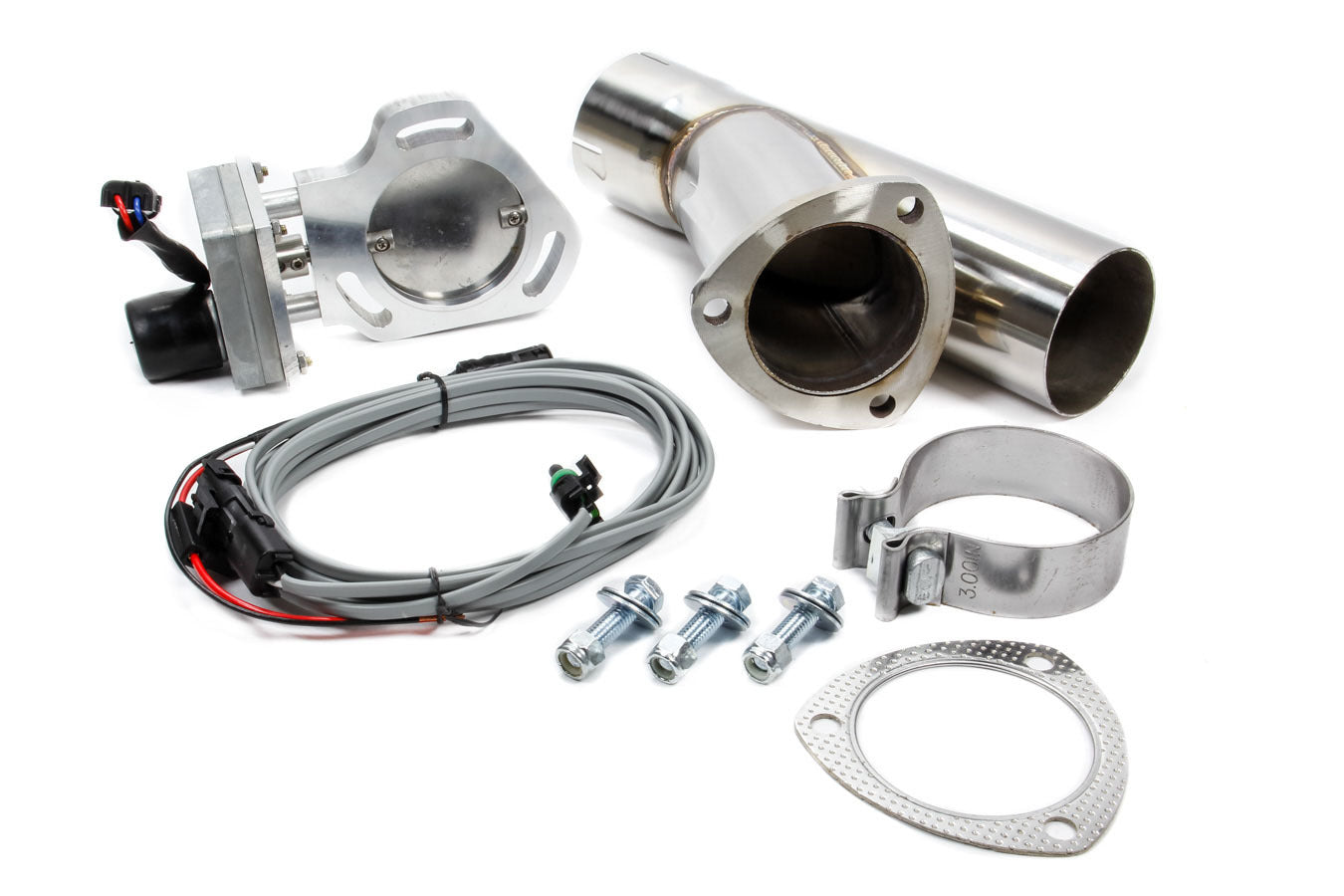 Pypes Performance Exhaust HVE13K 3-Inch Electric Exhaust Cut-Out, Clamp-On, Single, Aluminum and Stainless Steel, Natural and Polished Finish