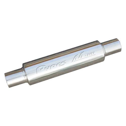 Pypes Performance Exhaust MVR203S Race Muffler 3 Inch Round Inlet and Outlet Stainless Steel
