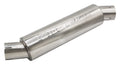 Pypes Performance Exhaust MVR204S M-80 Muffler with 2.5 Inch Offset Inlet and Outlet, Stainless Steel, 14 Inch Length