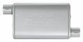 Pypes Performance Exhaust MVT16 Turbo Pro Muffler, 3 Inch Offset Inlet and Outlet, 9.5 x 4.5 Inch Oval Stainless Steel