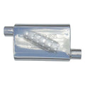 Pypes Performance Exhaust MVV16 Violator Muffler 3 Inch Offset Inlet and Outlet Stainless Steel Oval Body
