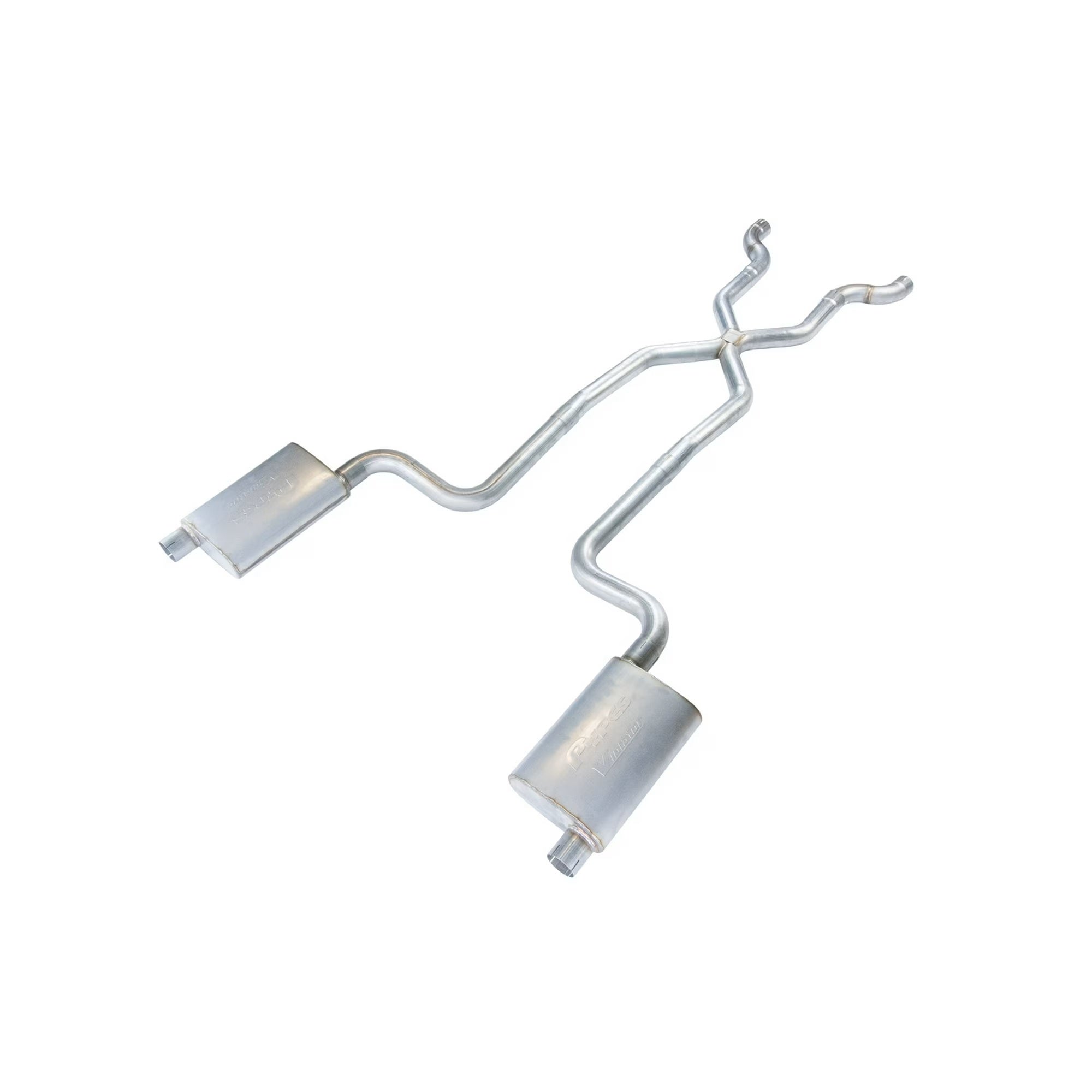 Pypes Performance Exhaust SCC12R Chevrolet Corvette 1968-1973 Crossmember Back Exhaust System with 2.5 Inch Diameter Stainless Steel and Tips