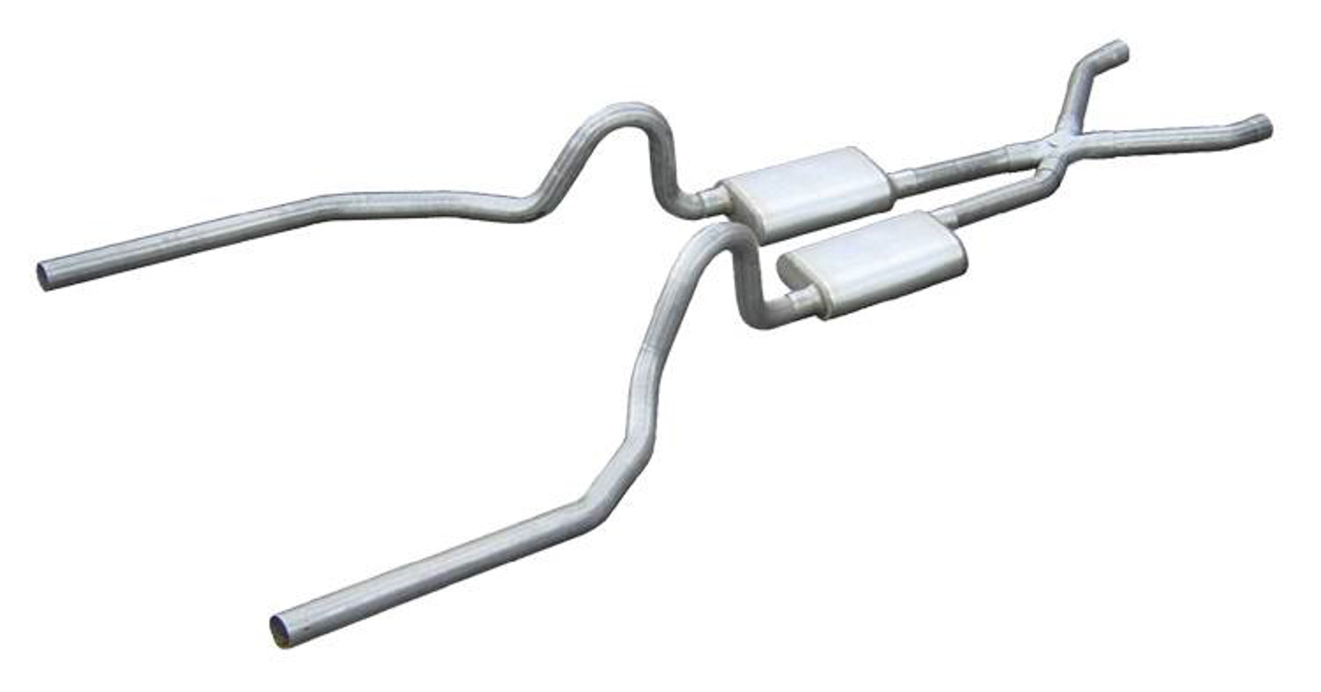 Pypes Performance Exhaust SFM03T Street Pro X-Pipe System for 1965-1970 Ford Mustang, Dual Rear Exit, 2.5 Inch Stainless Steel