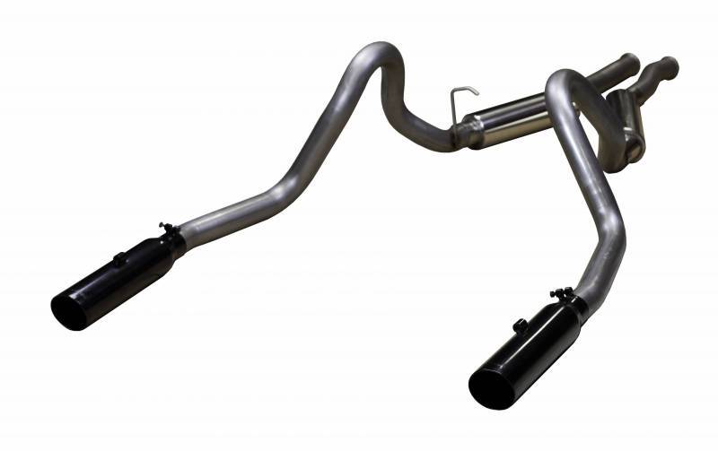 Pypes Performance Exhaust SFM29VB Cat Back Exhaust Kit for 1979-2004 Ford Mustang with 2.5 Inch Tailpipe and Black Tips