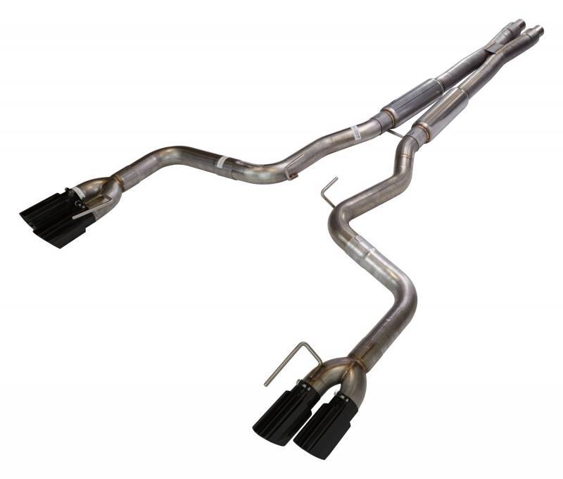 PYPES Performance Exhaust SFM87MXB X-Bomb Cat Back Exhaust System for Ford Mustang 2018-2023 with 3 Inch Tailpipe and Black Tips