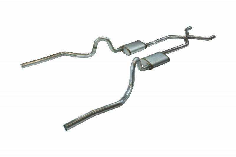 Pypes Performance Exhaust SGA12S Cross Member Back Exhaust Kit for 1968-1972 Pontiac GTO with 2.5 Inch Diameter Stainless Steel and Dual Tips