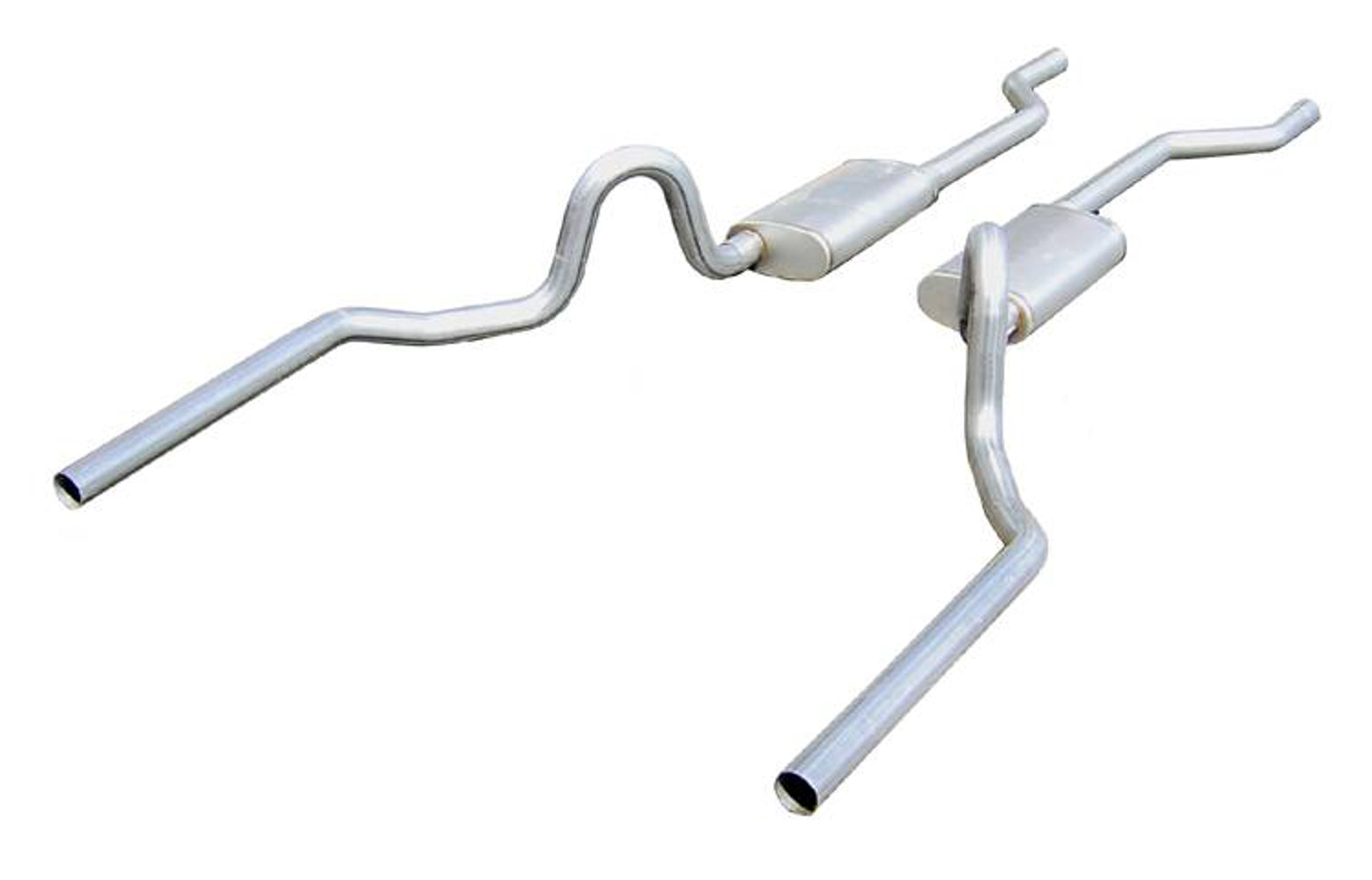 Pypes Performance Exhaust SGA30T Turbo Pro Header-Back Dual Rear Exit Exhaust System for GM A-Body 1964-1972 with 2.5 Inch Diameter Stainless Steel