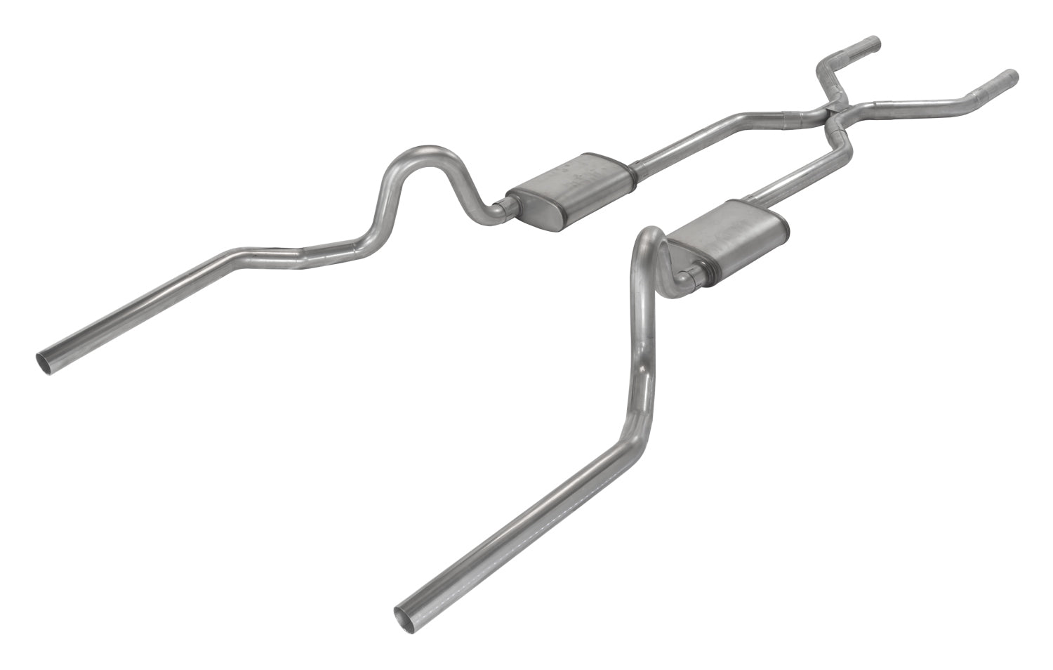 Pypes Performance Exhaust SGA43R H-Bomb Race Pro Header-Back Exhaust System for GM A-Body 1964-1972, 3 Inch Diameter, Dual Rear Exit, Stainless Steel Natural Finish