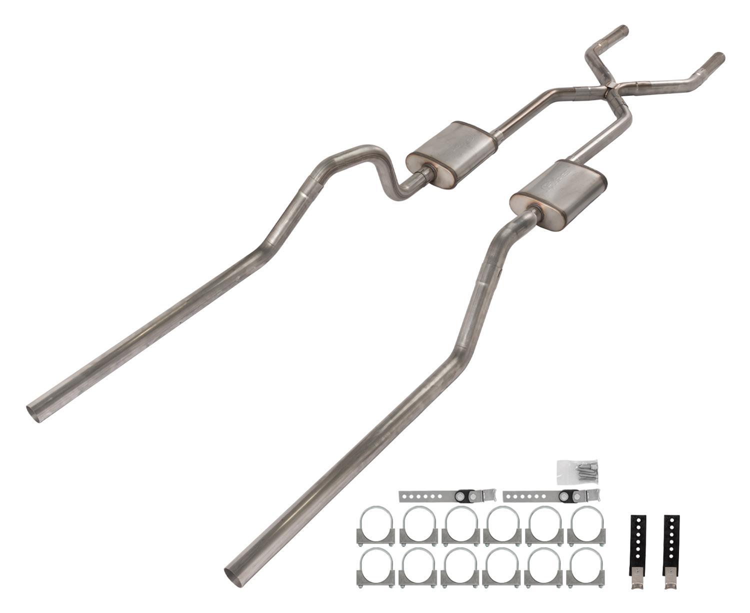Pypes Performance Exhaust SGB15S Street Pro Series Crossmember-Back X-Pipe for 1965-1970 Chevy B-Body