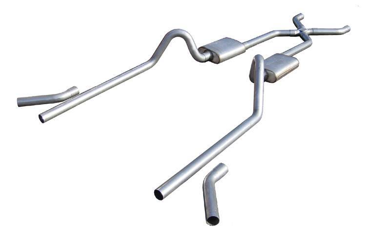 Pypes Performance Exhaust SGC10T Crossmember Back Exhaust System for 1955-1957 Chevy Fullsize Cars with 2.5-Inch Stainless Steel X-Pipe