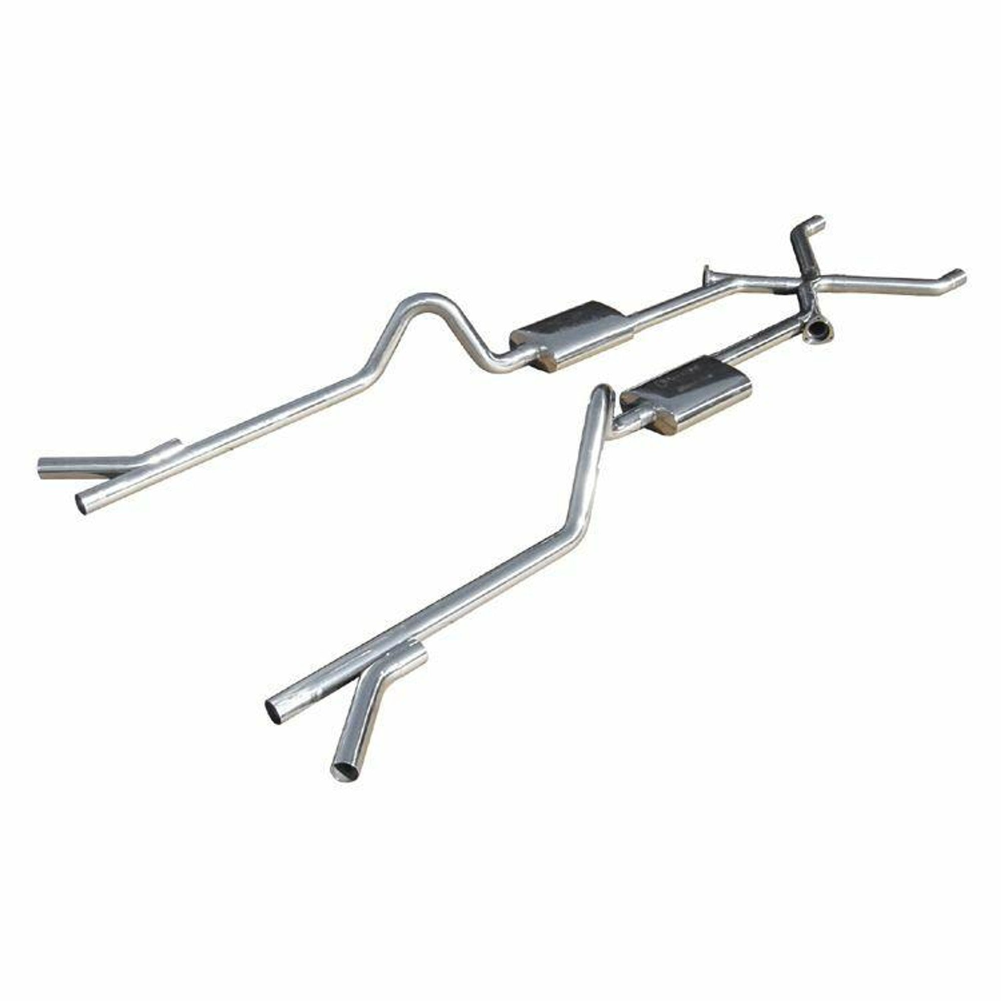 Pypes Performance Exhaust SGC11R 55-57 Chevy Race Pro Series Crossmember-Back Exhaust System with X-Pipe and 2.5-Inch Diameter Stainless Steel