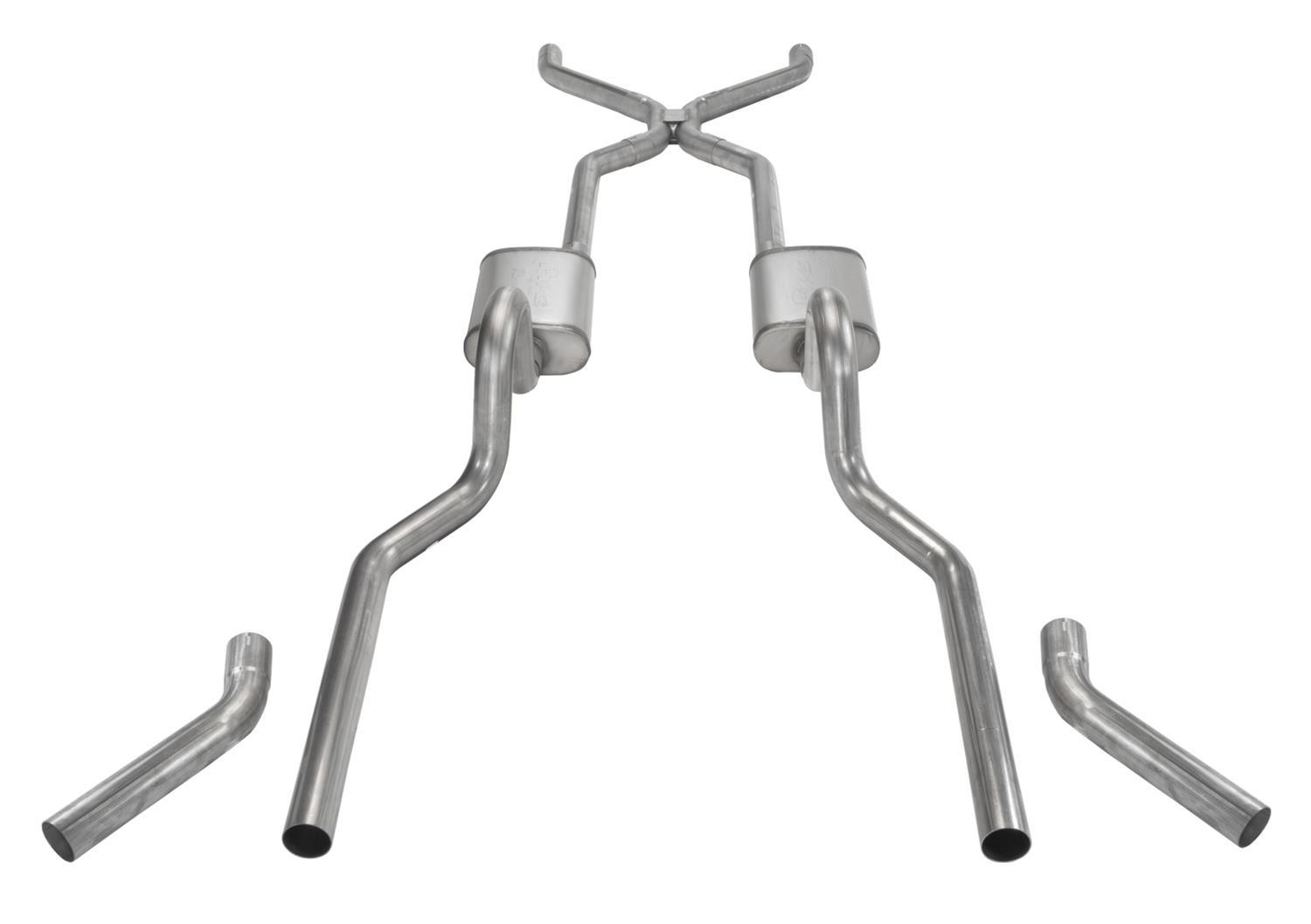 Pypes Performance Exhaust SGC43 Crossmember-Back H-Pipe Kit for 1955-1957 Chevrolet Fullsize Cars, 2.5 Inch Diameter, Stainless Steel